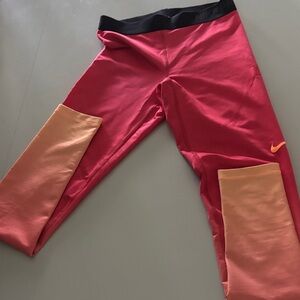 Nike Kids Vibrant Red and Orange Leggings